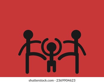 flat design bullying vector illustration