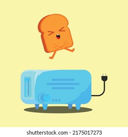 flat design buns that jump off the toaster