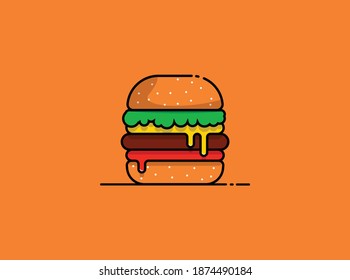 Flat design burger vector eps