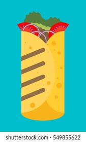 Flat design burrito icon.