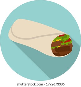 Flat design burrito. Vector illustration