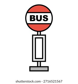 Icono de parada de autobús de diseño plano. Vector.