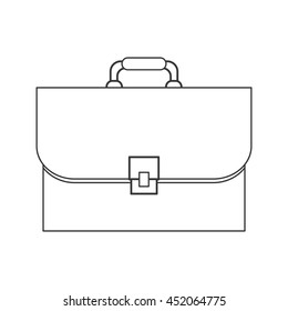 flat design business briefcase icon vector illustration