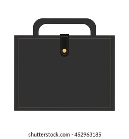 flat design business briefcase icon vector illustration