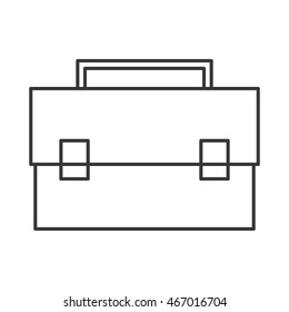 flat design business briefcase icon vector illustration