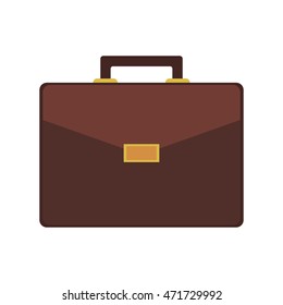 flat design business briefcase icon vector illustration