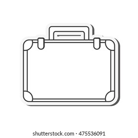flat design business briefcase icon vector illustration