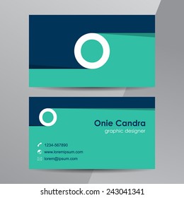 Flat design. Business cards template with letter O.