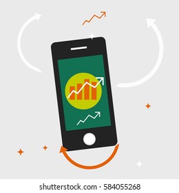 Flat design business concept grap website and promotion banners and computer, Vector illustrator