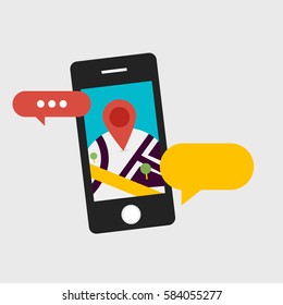 Flat design business concept map for website and promotion banners and smartphone, Vector illustrator