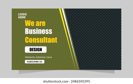Flat design business consultant YouTube Thumbnail template