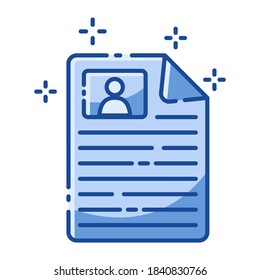 Flat Design Business Icon Document tax Blue Tone Vector Premium EPS10