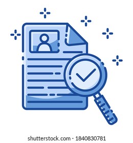 Flat Design Business Icon search find document Blue Tone Vector Premium EPS10