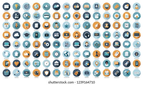 Flat Design Business Icon Set 