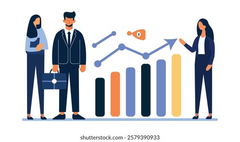 Flat Design Business Icons Set – Data Analytics, Team Collaboration, Financial Growth, Digital Marketing, and Project Management Concepts