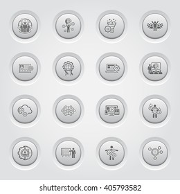 Flat Design Business Icons Set.