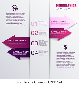 Flat design business infographics concept with numbered text fields and sample text vector illustration