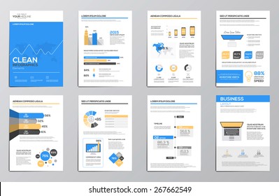 Flat Design Business infographics elements for corporate brochures.  Vector