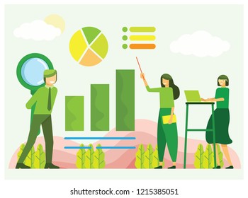 Flat design business people concept for project management, business meeting, working process. business presentation