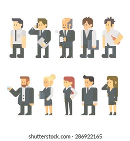 Diseño plano de personas de negocios conjunto ilustración vectorial