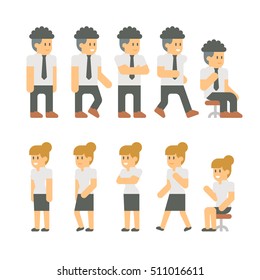 Flat design business people set illustration vector