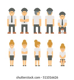 Flat design business people set illustration vector