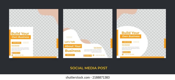 Flat design business for social media post template