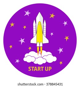 flat design business start up launch concept