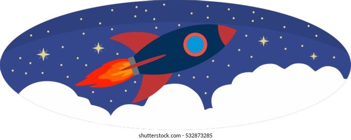 Flat design business startup concept Space travel, rocket launch Flat design modern vector illustration concept, new business project start-up development and launch a new innovation on market.


