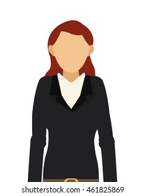 flat design business woman icon vector illustration