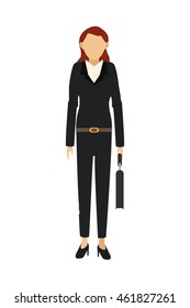 flat design business woman icon vector illustration