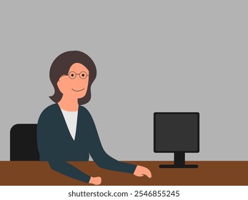 Flat design business woman vector illustration