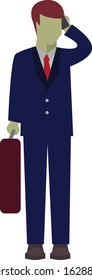 flat design businessman is calling someone