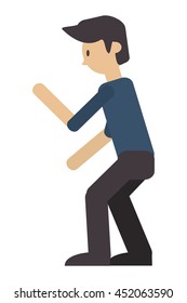 flat design businessman moving icon vector illustration