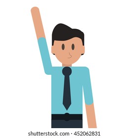 flat design businessman pictogram icon vector illustration
