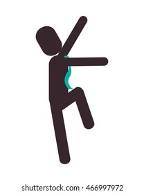 flat design businessman reaching pictogram icon vector illustration