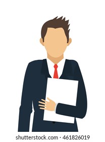 flat design businessman standing icon vector illustration