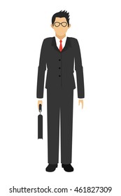 flat design businessman standing icon vector illustration