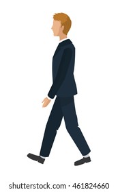 flat design businessman walking icon vector illustration