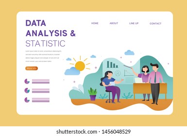 Flat design for bussines website-Illustration