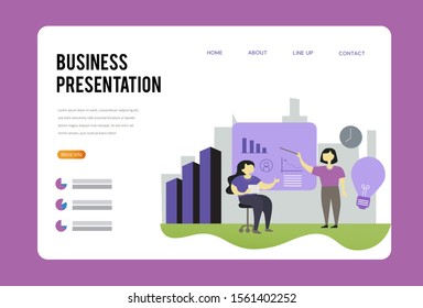 Flat design for bussines website-Illustration