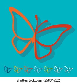 Flat design. butterfly