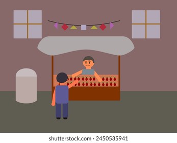 flat design buying and selling vector illustration