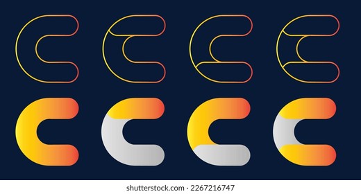 Flat design c logo collection Free Vector Icon