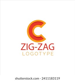 flat design c logo design for templates