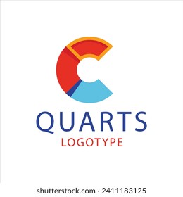flat design c logo design for templates