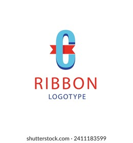 flat design c logo design for templates
