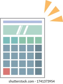 Flat design calculator icon illustration