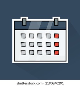 Flat Design of Calendar, can be use as Sticker, Logo, and Poster