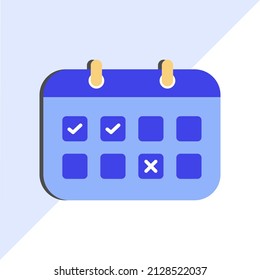 flat design calendar, icon vector illustration, for social media creators, internet marketing, websites, and online communicators